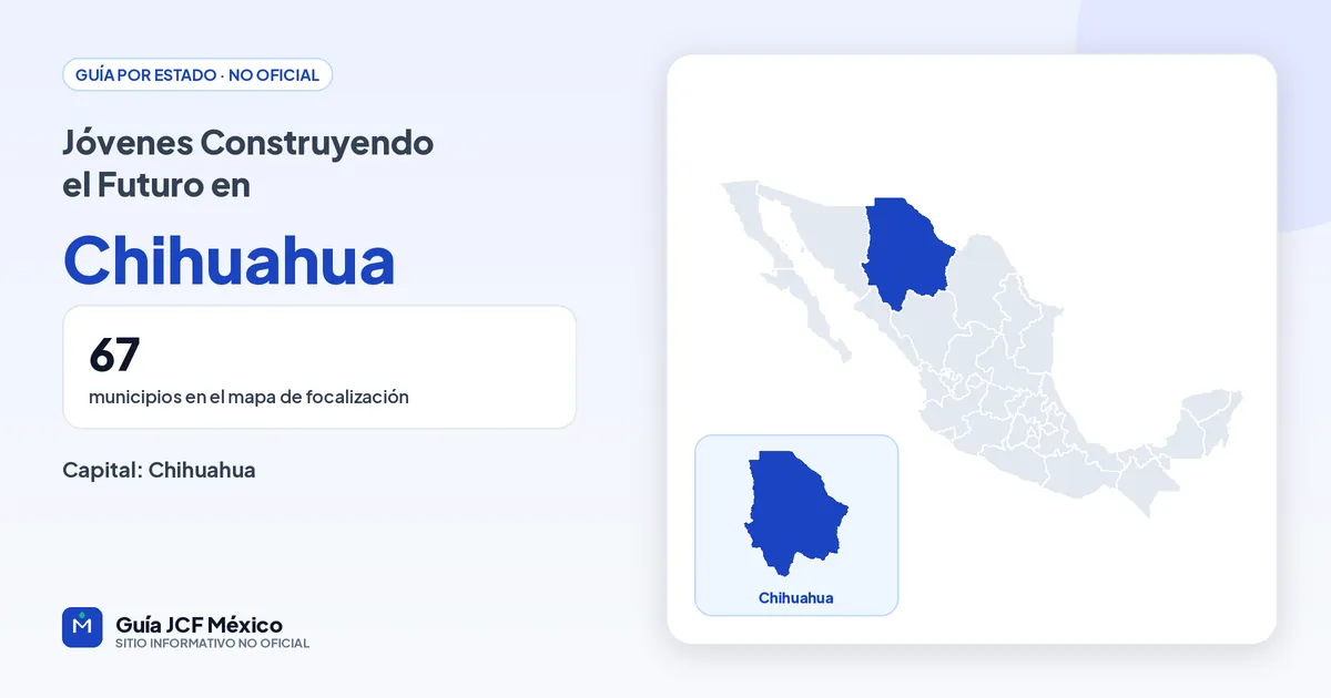 Mapa de Chihuahua para consultar Jóvenes Construyendo el Futuro