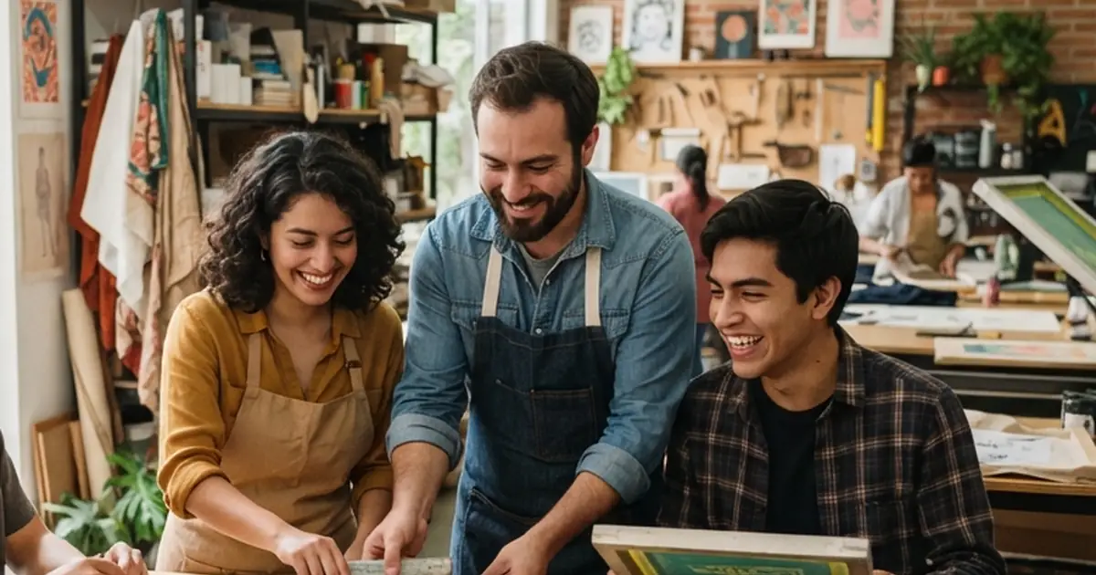 Tutora de Jóvenes Construyendo el Futuro capacitando a un aprendiz en su negocio